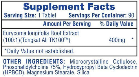 Tongkat Ali 100:1 Extract - Hi Tech Pharmaceuticals (90 Tabs)